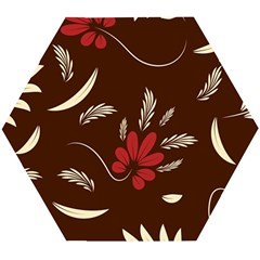 Sfolk Flowers Print Floral Pattern Ethnic Art Wooden Puzzle Hexagon by Eskimos