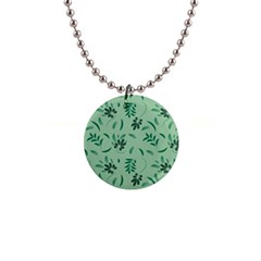 Folk Flowers Print Floral Pattern Ethnic Art 1  Button Necklace by Eskimos