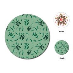 Folk Flowers Print Floral Pattern Ethnic Art Playing Cards Single Design (round) by Eskimos