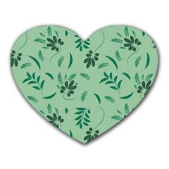 Folk Flowers Print Floral Pattern Ethnic Art Heart Mousepads by Eskimos