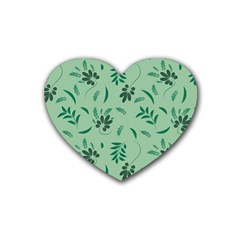 Folk Flowers Print Floral Pattern Ethnic Art Rubber Coaster (heart) by Eskimos