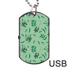 Folk Flowers Print Floral Pattern Ethnic Art Dog Tag Usb Flash (two Sides) by Eskimos