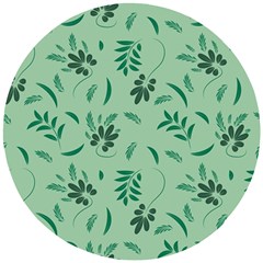 Folk Flowers Print Floral Pattern Ethnic Art Wooden Puzzle Round by Eskimos