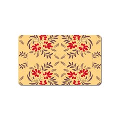 Floral Folk Damask Pattern Fantasy Flowers Floral Geometric Fantasy Magnet (name Card) by Eskimos