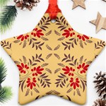 Floral folk damask pattern Fantasy flowers Floral geometric fantasy Star Ornament (Two Sides) Front