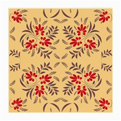 Floral Folk Damask Pattern Fantasy Flowers Floral Geometric Fantasy Medium Glasses Cloth (2 Sides) by Eskimos