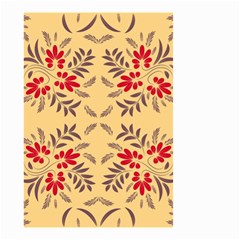 Floral Folk Damask Pattern Fantasy Flowers Floral Geometric Fantasy Small Garden Flag (two Sides) by Eskimos