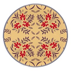 Floral Folk Damask Pattern Fantasy Flowers Floral Geometric Fantasy Wireless Charger by Eskimos