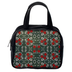 Floral Folk Damask Pattern Fantasy Flowers Floral Geometric Fantasy Classic Handbag (one Side) by Eskimos