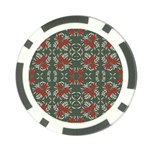 Floral folk damask pattern Fantasy flowers Floral geometric fantasy Poker Chip Card Guard (10 pack) Front