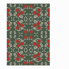 Floral Folk Damask Pattern Fantasy Flowers Floral Geometric Fantasy Small Garden Flag (two Sides) by Eskimos