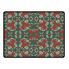 Floral Folk Damask Pattern Fantasy Flowers Floral Geometric Fantasy Double Sided Fleece Blanket (small)  by Eskimos