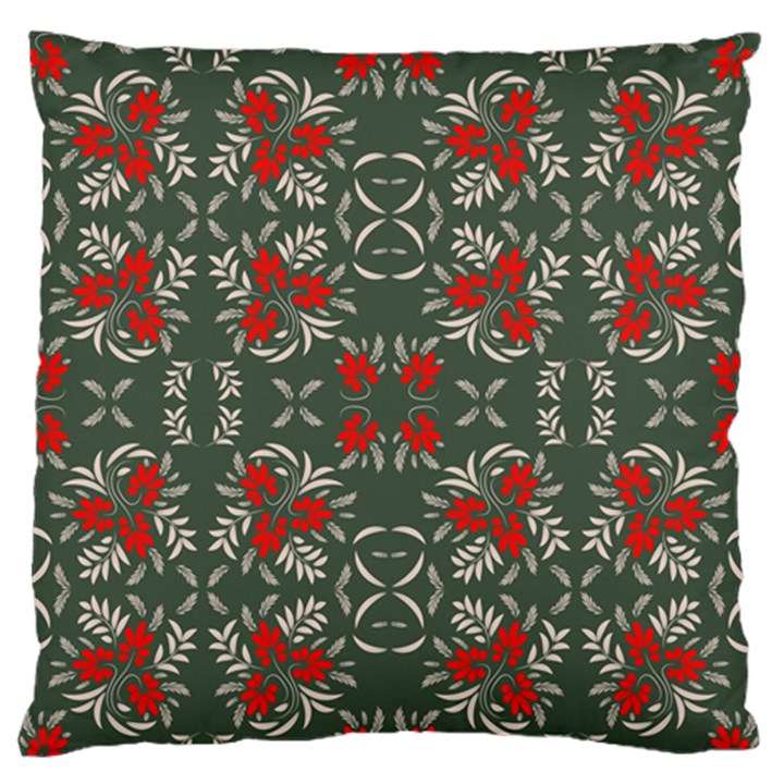 Floral folk damask pattern Fantasy flowers Floral geometric fantasy Standard Flano Cushion Case (Two Sides)