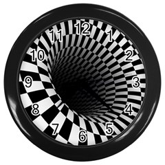 3d Optical Illusion, Dark Hole, Funny Effect Wall Clock (black) by Casemiro