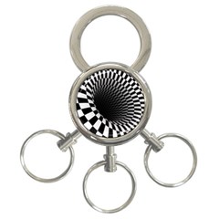 3d Optical Illusion, Dark Hole, Funny Effect 3-ring Key Chain by Casemiro