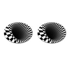 3d Optical Illusion, Dark Hole, Funny Effect Cufflinks (oval) by Casemiro