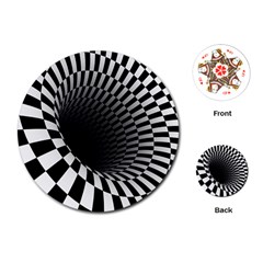 3d Optical Illusion, Dark Hole, Funny Effect Playing Cards Single Design (round)