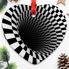 3d Optical Illusion, Dark Hole, Funny Effect Heart Ornament (two Sides)