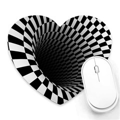 3d Optical Illusion, Dark Hole, Funny Effect Heart Mousepads by Casemiro