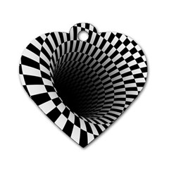 3d Optical Illusion, Dark Hole, Funny Effect Dog Tag Heart (two Sides) by Casemiro