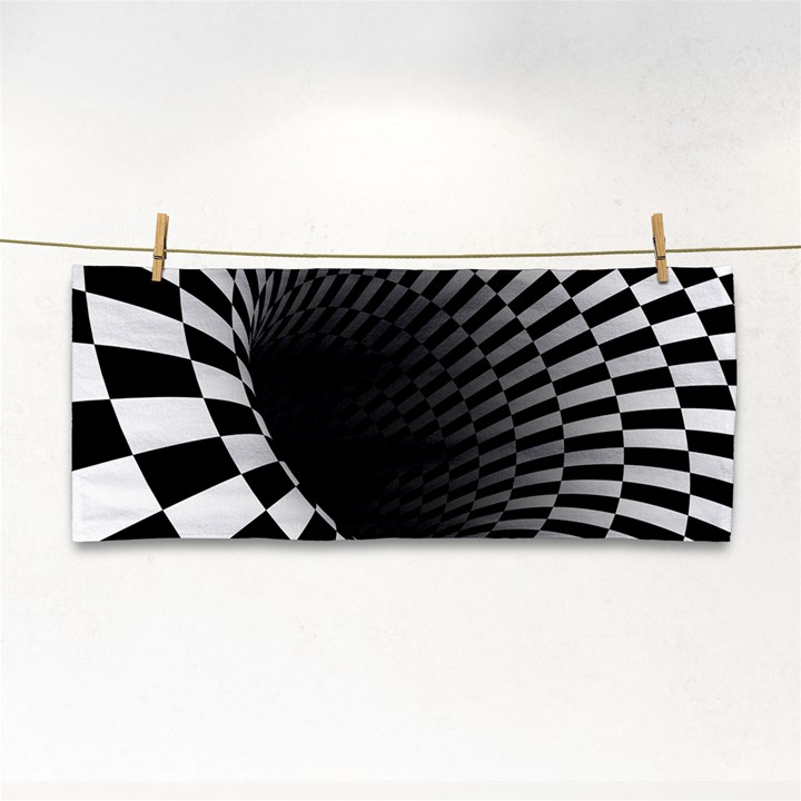 3d optical illusion, dark hole, funny effect Hand Towel