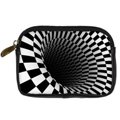 3d Optical Illusion, Dark Hole, Funny Effect Digital Camera Leather Case by Casemiro