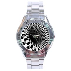 3d Optical Illusion, Dark Hole, Funny Effect Stainless Steel Analogue Watch by Casemiro