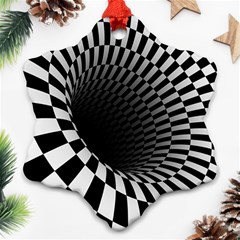 3d Optical Illusion, Dark Hole, Funny Effect Ornament (snowflake)