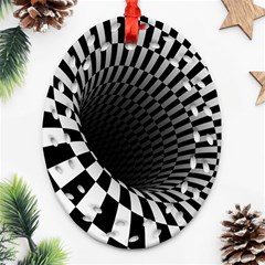 3d Optical Illusion, Dark Hole, Funny Effect Ornament (oval Filigree)