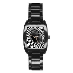 3d Optical Illusion, Dark Hole, Funny Effect Stainless Steel Barrel Watch by Casemiro