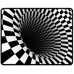 3d Optical Illusion, Dark Hole, Funny Effect Double Sided Fleece Blanket (medium)  by Casemiro