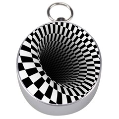 3d Optical Illusion, Dark Hole, Funny Effect Silver Compasses by Casemiro