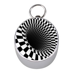 3d Optical Illusion, Dark Hole, Funny Effect Mini Silver Compasses by Casemiro