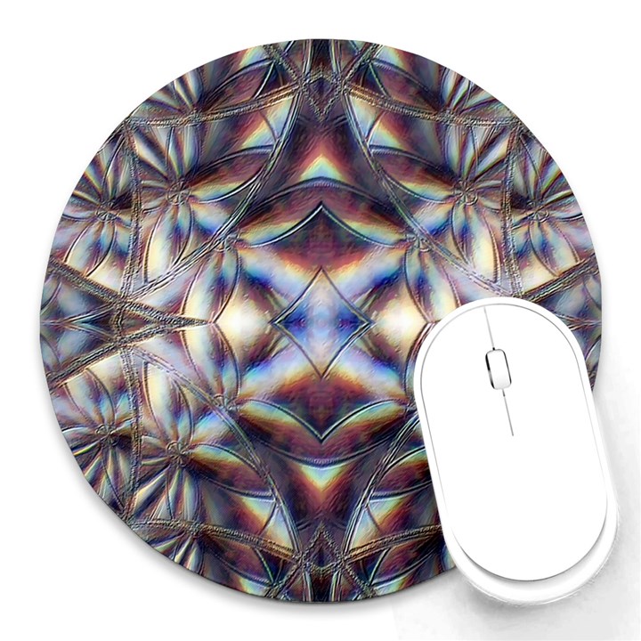 Diamonds And Flowers Round Mousepads