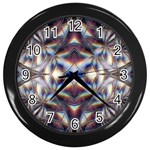 Diamonds And Flowers Wall Clock (Black) Front