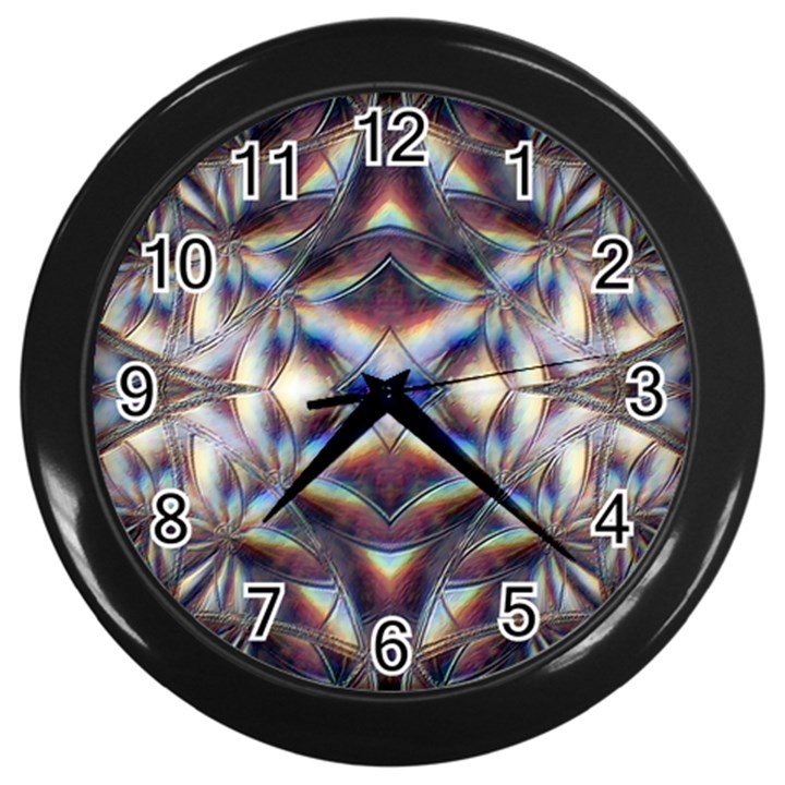 Diamonds And Flowers Wall Clock (Black)