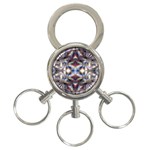 Diamonds And Flowers 3-Ring Key Chain Front