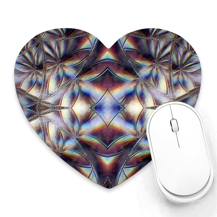 Diamonds And Flowers Heart Mousepads