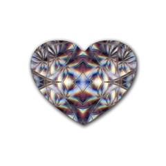 Diamonds And Flowers Rubber Coaster (heart) by MRNStudios