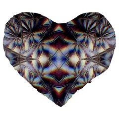 Diamonds And Flowers Large 19  Premium Flano Heart Shape Cushions by MRNStudios