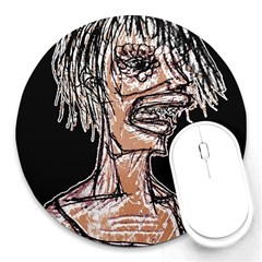 Sketchy Style Drawing Zombie Woman Round Mousepads by dflcprintsclothing