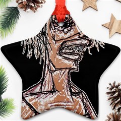 Sketchy Style Drawing Zombie Woman Ornament (star) by dflcprintsclothing