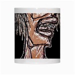 Sketchy Style Drawing Zombie Woman White Mugs Center