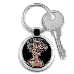 Sketchy Style Drawing Zombie Woman Key Chain (round)