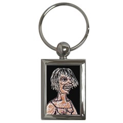 Sketchy Style Drawing Zombie Woman Key Chain (rectangle) by dflcprintsclothing