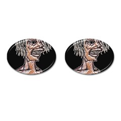 Sketchy Style Drawing Zombie Woman Cufflinks (oval) by dflcprintsclothing