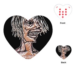 Sketchy Style Drawing Zombie Woman Playing Cards Single Design (heart) by dflcprintsclothing