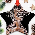 Sketchy Style Drawing Zombie Woman Star Ornament (Two Sides) Front