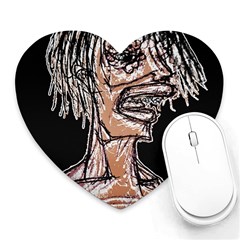 Sketchy Style Drawing Zombie Woman Heart Mousepads by dflcprintsclothing