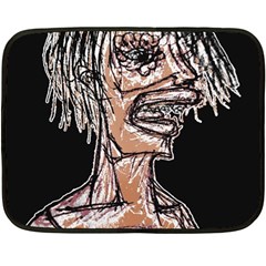 Sketchy Style Drawing Zombie Woman Double Sided Fleece Blanket (mini)  by dflcprintsclothing